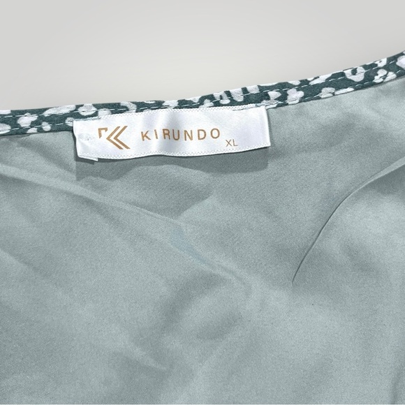 Kirundo Sage/White Midi V-Neck Dress - Picture 4 of 16